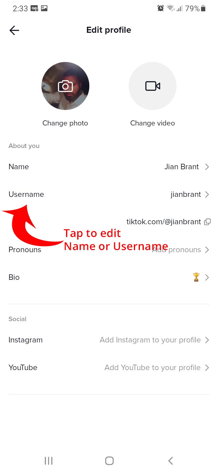 Change Your Name on TikTok - Edit Profile