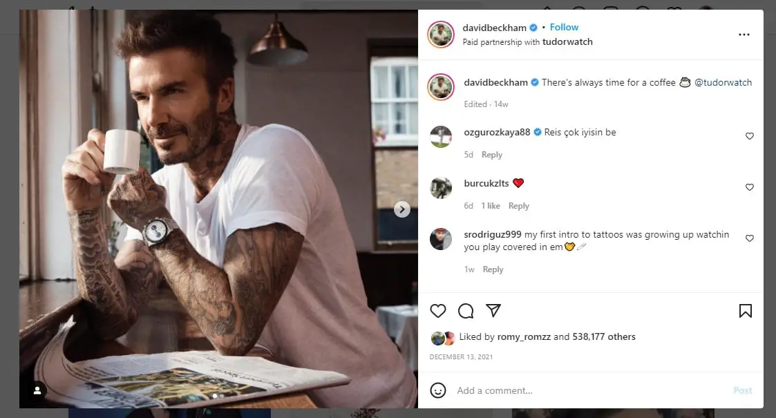 Instagram Influencer - David Beckham
