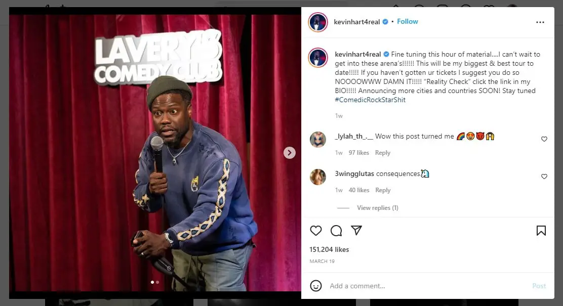 Instagram Influencer - Kevin Hart