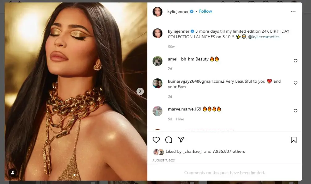 Instagram Influencer - Kylie Jenner
