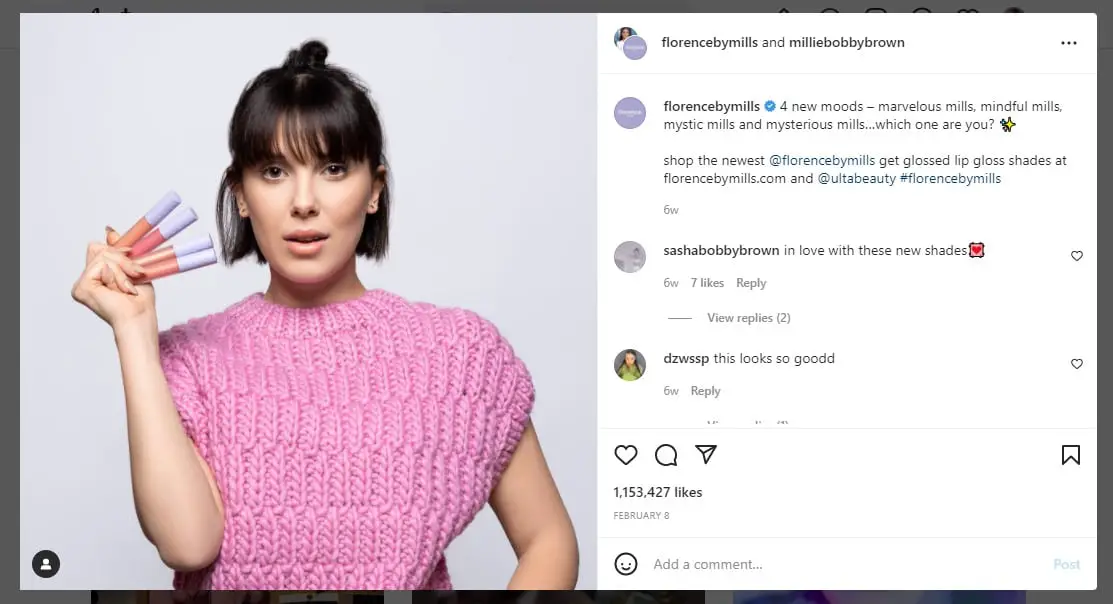 Instagram Influencer - Millie Bobby Brown