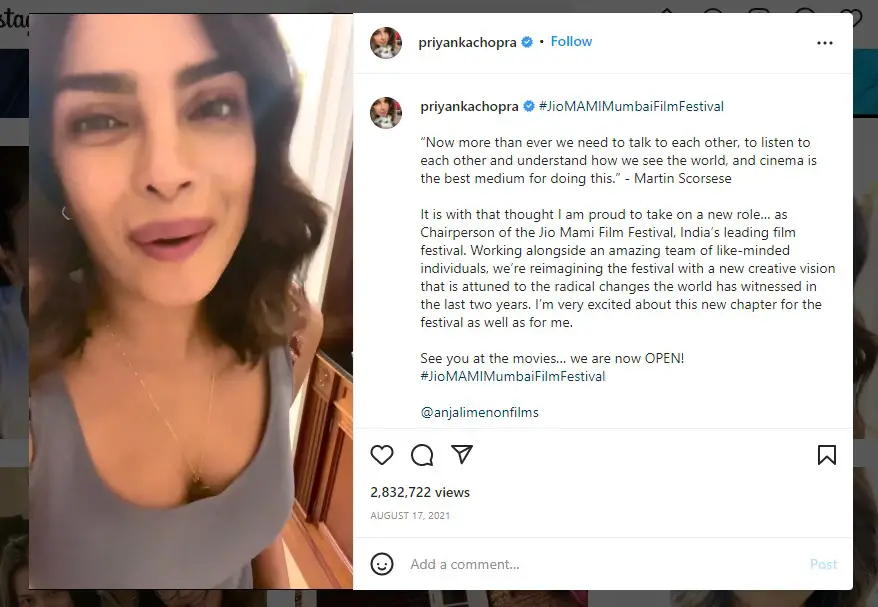 Instagram Influencer - Priyanka Chopra Jonas