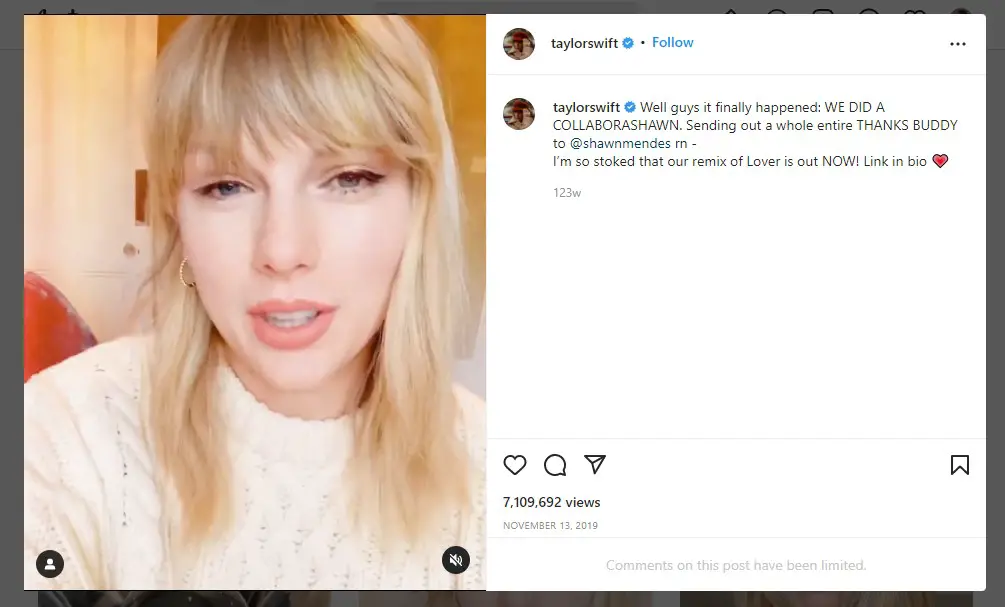 Instagram Influencer - Taylor Swift